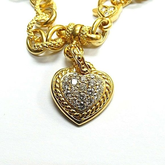 Judith Ripka 18k Gold Diamond Heart Necklace - Picture 4 of 6